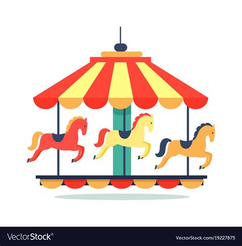 Bright Revolving Carousel Icon Royalty Free Vector Image