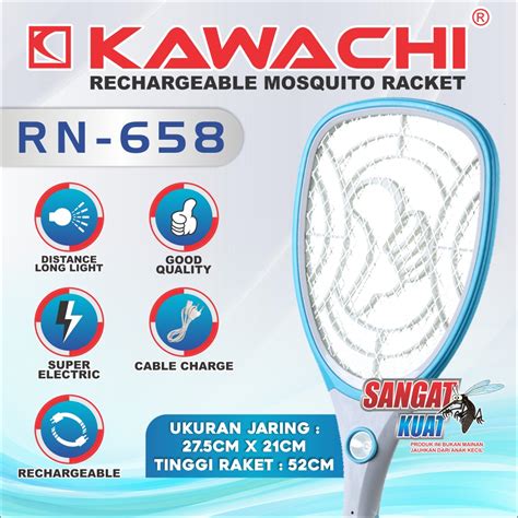 Raket Nyamuk Rechargeable Mosquito Racket Rn Kawachi Lazada