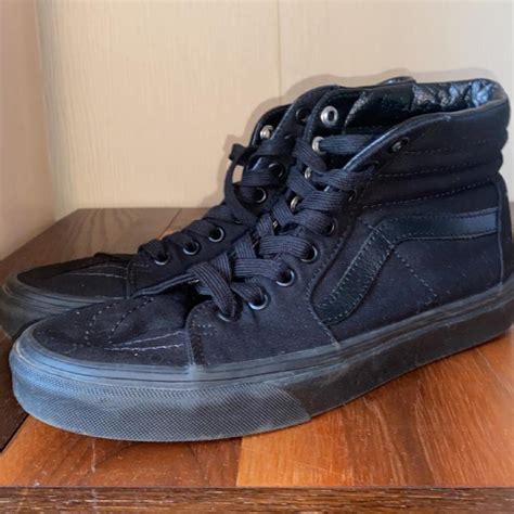 Black hightop vans Only worn a couple times - Depop