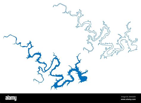 Lake Travis Reservoir United States Of America North America Us Usa Texas Map Vector