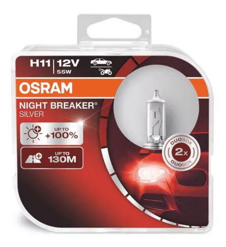 Par Lâmpada Osram Night Breaker Silver H11 3200k 12v 55w Parcelamento