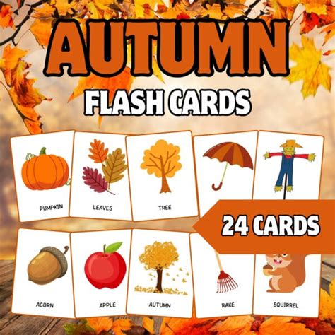 Autumn Words Oasis Enchanting Vocabulary Flashcards For Fall Made By