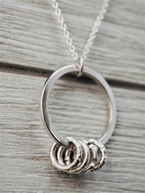 Linked Circles Necklace Sterling Silver Interlocking Circles Etsy