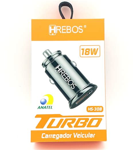 Fonte Carregadora Veicular Turbo 18w Hs 308 Com Anatel No Atacado Entregamos Para Todo Brasil