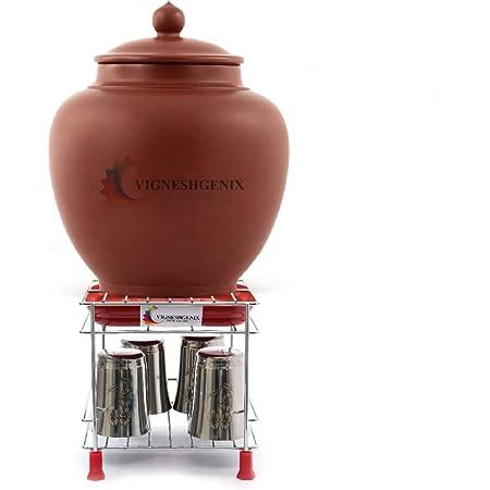 Vigneshgenix Stainless Steel In Kitchen Matka Stand Pot Glass Stand