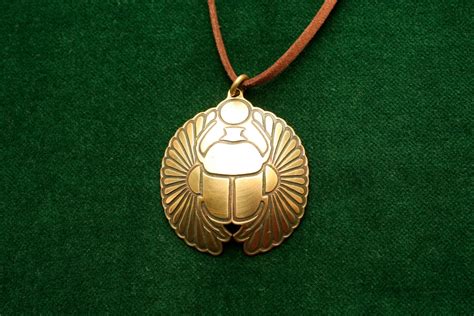 Egyptian Scarab Brass Scarab Pendant Scarab Necklace Handmade Metal Jewelry Etsy