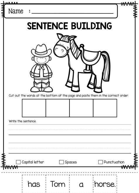 Sentence Building Worksheets