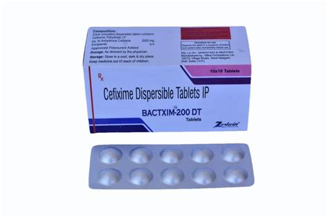 Cefixime Mg Dispersible Tablet Bactxim X Alu Alu Pack At Rs