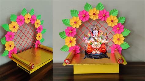 Diy Ganesh Chaturthi Decoration Ideas At Home Ganapati Decoration Pooja Decoration For