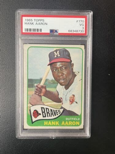 Hank Aaron Topps Baseball Card Psa Vg Milwaukee Braves Hof