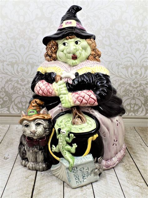 Witch Cookie Jar Fitz And Floyd Hoedown Witch The Ghoul Etsy Witch