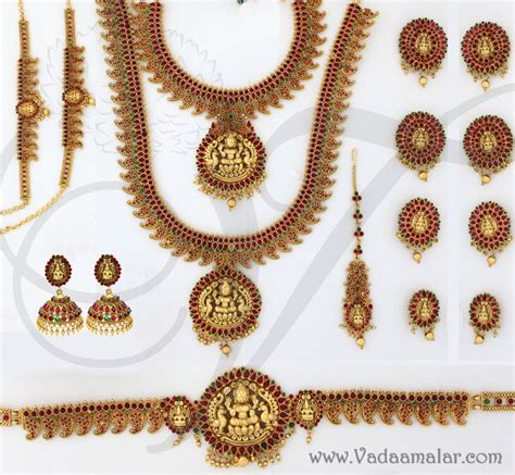 Indian Bridal Jewellery Set Traditional 10 Piece Ornaments For Saree