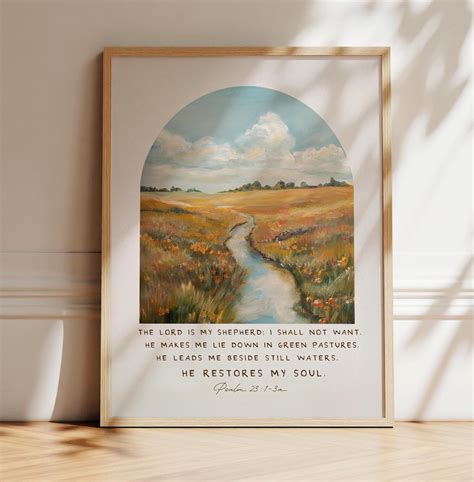 psalm  art print  lord   shepherd scripture oil painting