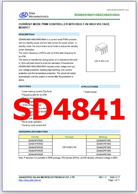 Sd Pdf Current Mode Pwm Controller Silan