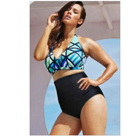 The Diva Beach Glass Plus Size High Waist Bikini Emfed