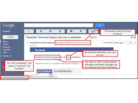 Facebook Phishing Email Template