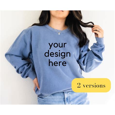 Comfort Colors Blue Jean Mockup Comfort Colors Sweatshirt Etsy