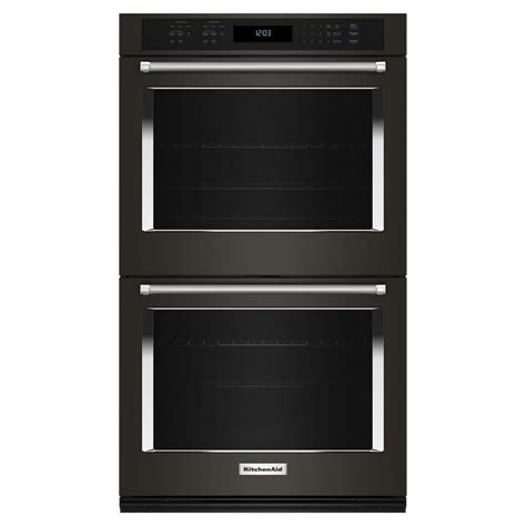 Whirlpool 30 In Double Electric Wall Oven With True Convection Self Cleaning In Black Stainless