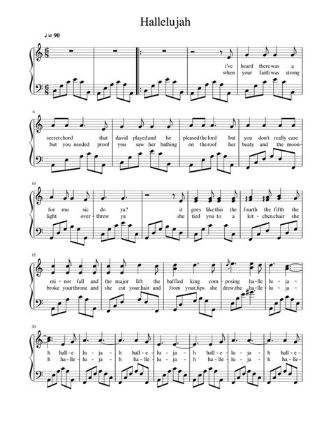 Hallelujah Sheet Music For Piano Download Free In Pdf Or Midi