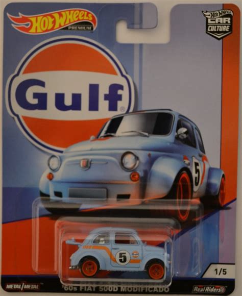 60s Fiat 500D Modificado Blue 1 5 Hot Wheels Limited Edition Car Culture Gulf Series 1 64 Scale