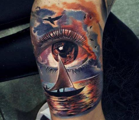 Ship and eye tattoo by Gundeniz Oktay | Post 26244