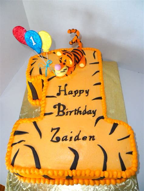 Tigger Cake Shaped Into A Number ONE Cake Art Design S By Marie