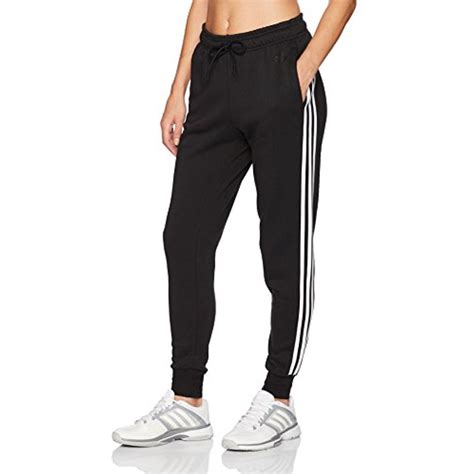 Adidas Womens Athletics Essential Cotton Fleece 3 Stripe Jogger Pants