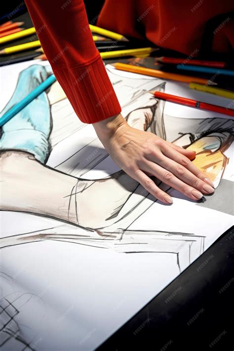 Premium AI Image | Generative AI illustration of Woman's hands drawing ...