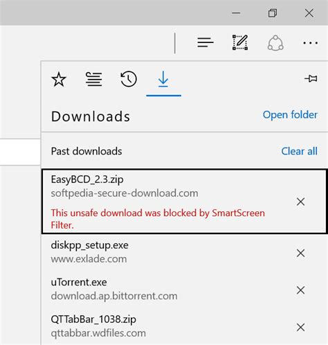 Как скачать заблокированные файлы в браузере Edge в Windows 10 Snaptik