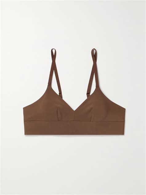 Nubian Skin Naked Stretch Jersey Soft Cup Bra In Brown Modesens