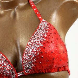 NPC IFBB Competition Bikini Red Holographic Figure Etsy