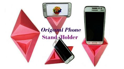 Origami How To Make A Phone Stand Holder Paper Phone Stand Useful Origami Craftastic