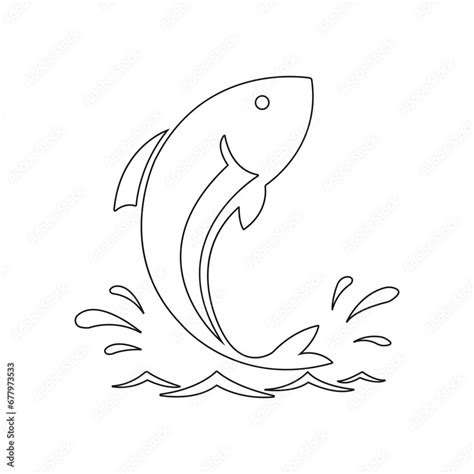 Fish Icon Black Silhouette Fisheries Logo Symbol Fish Skeleton Fish