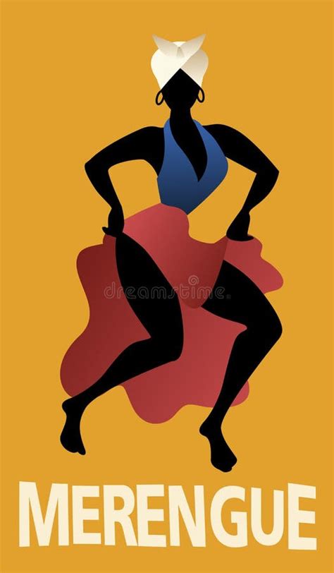 Silueta De La Música Latina De Baile De La Mujer Merengue Vector Illust Ilustración del Vector