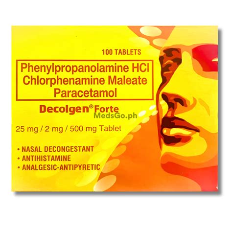 DECOLGEN FORTE 1 Tablet - Phenylpropanolamine / Chlorphenamine ...