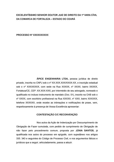 ExcelentÍssimo Senhor Doutor JUIZ DE Direito DA 1ª VARA CÍvil DA