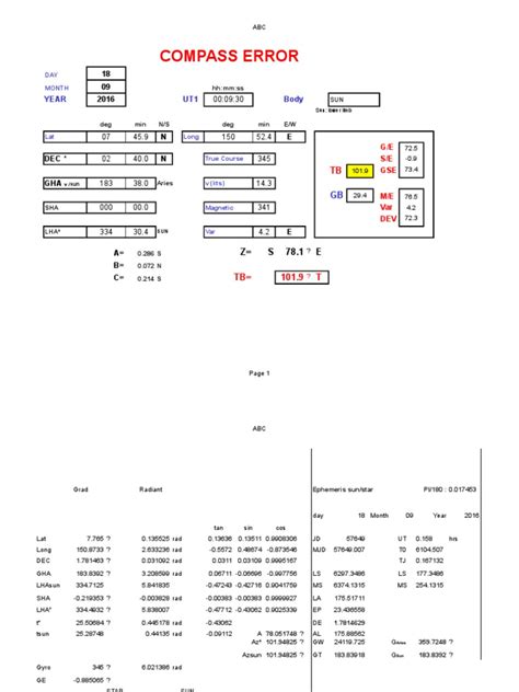 Compass Error Pdf