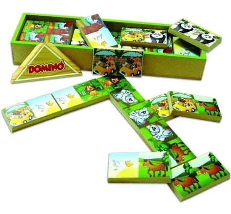 Jogo de Dominó Infantil Animais Madeira no Elo7 Bem Mais Legal Kids