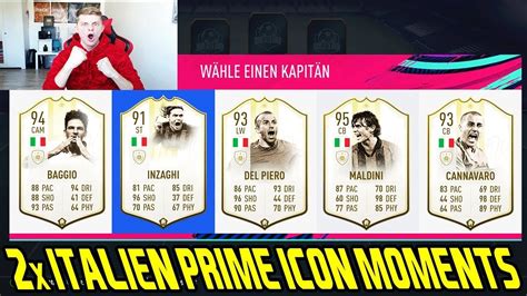 Fifa 19 2x Heftige ITALIEN Prime Icon Moments Karten In 1 Fut Draft