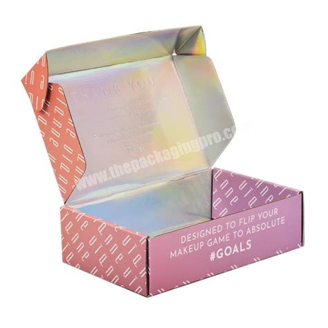 Custom Logo Corrugated Paper Hologram Shipping Mailing Box Holographic Mailer Boxes