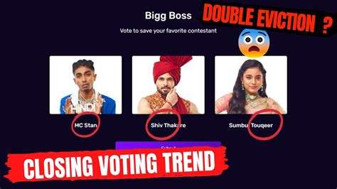 Bigg Boss Closing Voting Trend Double Eviction Shiv Mc Stan Sumbul