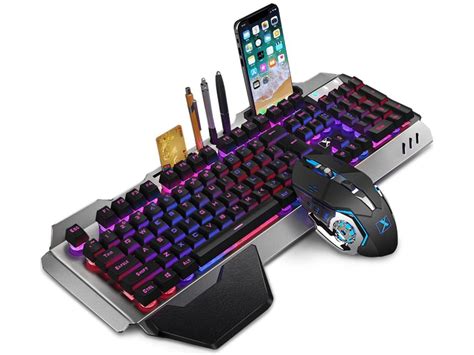 Wireless Gaming Keyboard And Mouserainbow Backlit Rechargeable Keyboard Mouse With 3000mah