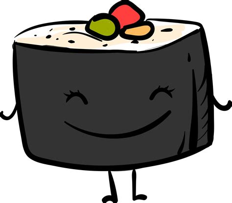 Happy sushi roll, illustration, vector on white background 13607940 ...