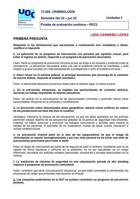 73 566 PEC3 2022 Es Un Ejemplo De Solucion De La Prueba De Evaluacion