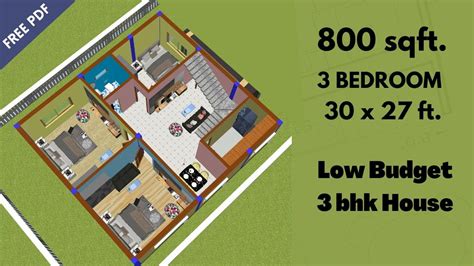 Low Budget Bhk House Plan Sqft X House Plan Design