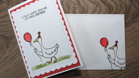 Simple Fun Card Featuring The Silly Goose Stamp Set From Stampin Up