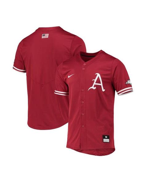 Nike Synthetic Cardinal Arkansas Razorbacks Replica Baseball Jersey in ...