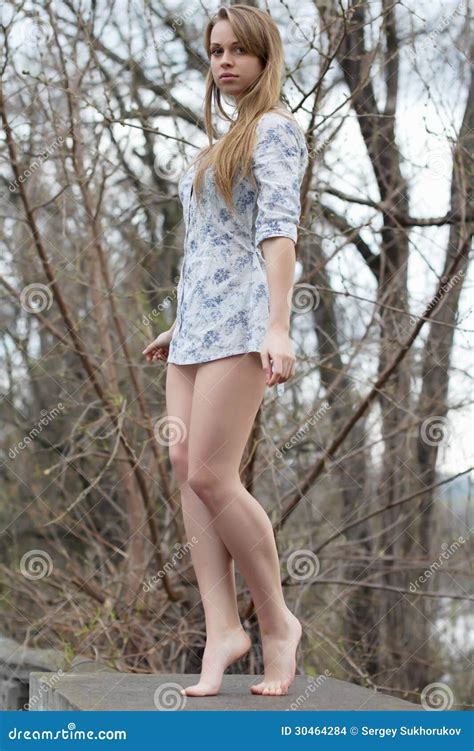 Barefooted Pretty Blonde Stock Photo Image Of Female