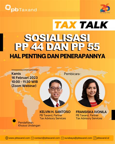 Tax Talk Sosialisasi Pp Dan Pp Hal Penting Dan Penerapannya Pb