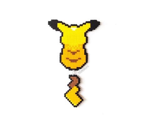 Pikachu Magnet With Swinging Tail Pixel Art Hama Perler Beads Pokemon